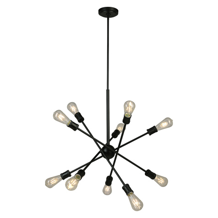 EGLO 10 Lights Open Bulb Pendant W/ Black Finish 203947A